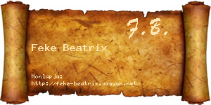 Feke Beatrix névjegykártya
